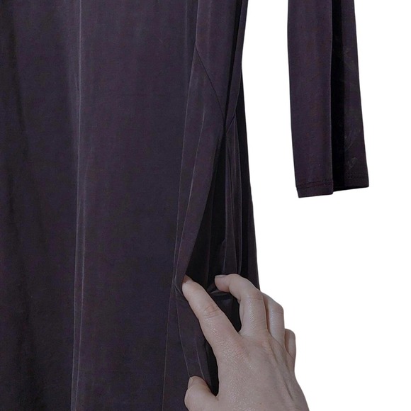 DOLAN ANTHROPOLOGIE PLUM PURPLE LONG SLEEVE SOFT STRETCH DRESS WOMENS LARGE - Picture 4 of 9